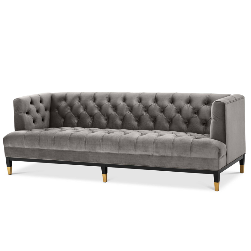 Диван Eichholtz Sofa Castelle grey Серый Черный Латунь в Нижнем Новгороде | Loft Concept 