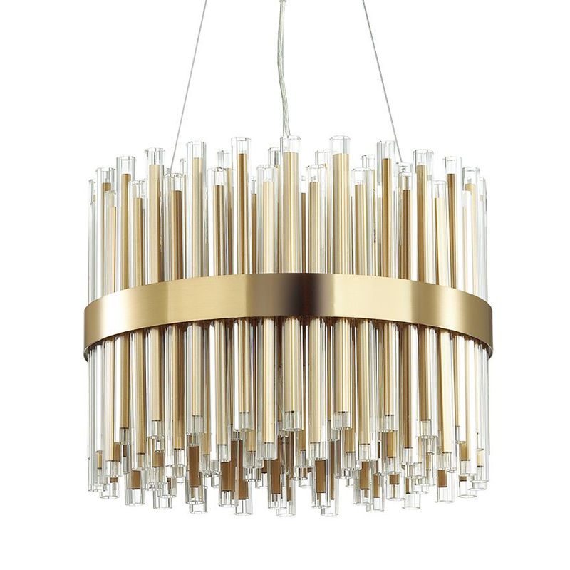 Люстра Gladwin Round Glass Tubes Chandelier Золотой Прозрачный в Нижнем Новгороде | Loft Concept 