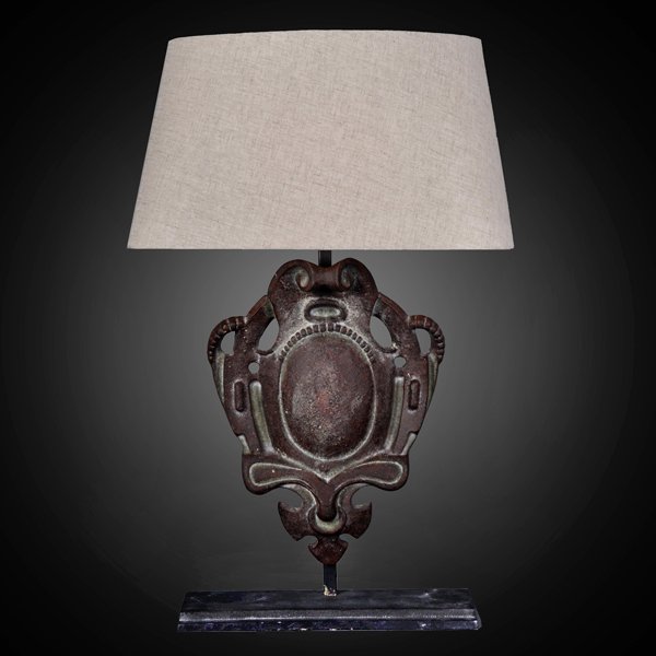 Настольная лампа RH Parisian Iron Shield Table Lamp Коричневый в Нижнем Новгороде | Loft Concept 