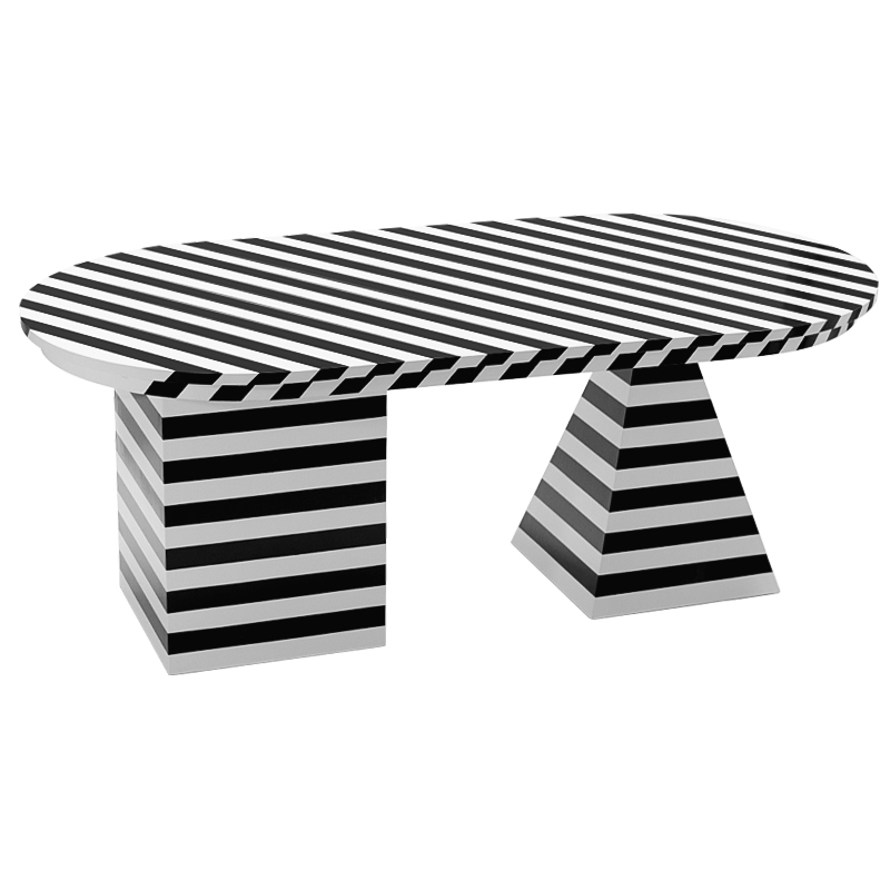 Обеденный стол Dining Table Striped Geometry Черно-белый в Нижнем Новгороде | Loft Concept 