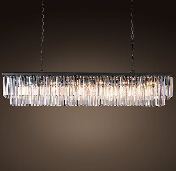 Люстра  RH 1920s Odeon Clear Glass Fringe Black iron 150 Черный в Нижнем Новгороде | Loft Concept 