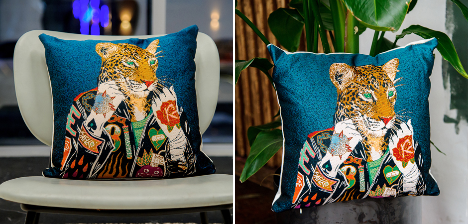 Декоративная подушка Leopard Blue - Loft-Concept в Нижнем Новгороде