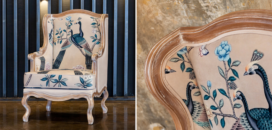 Кресло с синими павлинами Emperor