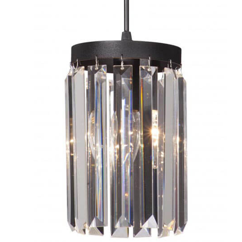 Светильник ODEON CLEAR GLASS Pendant lamp Прозрачное Стекло D 12 Черный матовый Прозрачное Стекло в Нижнем Новгороде | Loft Concept 