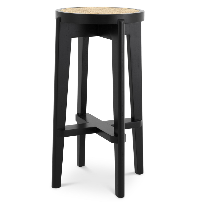 Барный стул Eichholtz Bar Stool Dareau black Бежевый Черный в Нижнем Новгороде | Loft Concept 