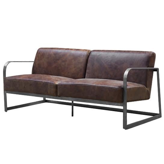 Диван INDIO METAL leather SOFA Коричневый в Нижнем Новгороде | Loft Concept 