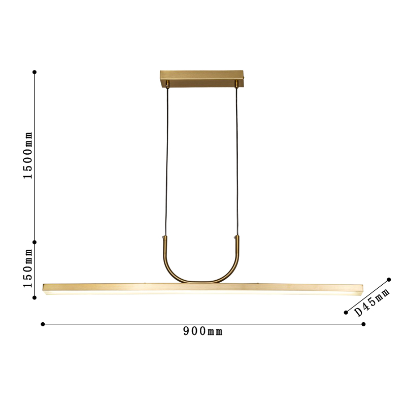 Минималистичная золотая люстра Trumpet tube в Нижнем Новгороде