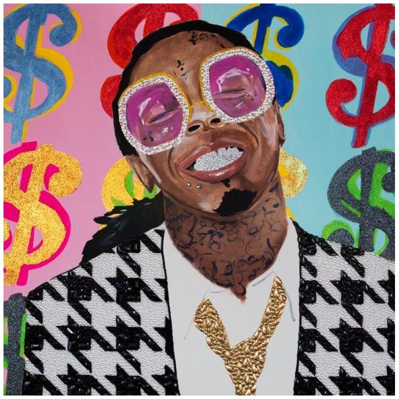 Картина Lil Wayne with Money Background, And Houndstooth Jacket Мульти в Нижнем Новгороде | Loft Concept 