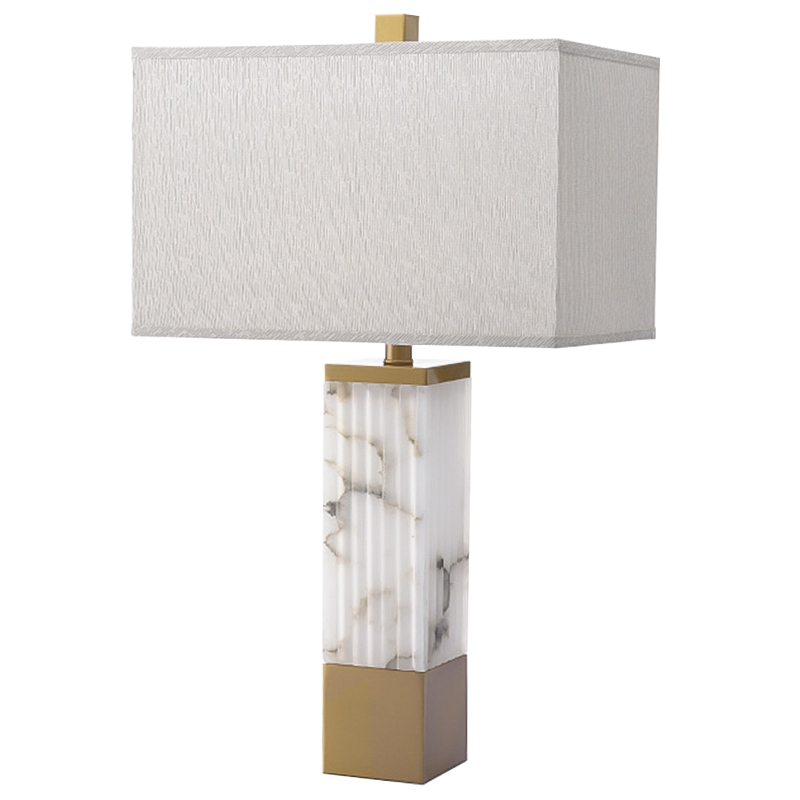 Настольная лампа Blanchefleur Marble Table Lamp Белый Мрамор Bianco Серый Латунь в Нижнем Новгороде | Loft Concept 