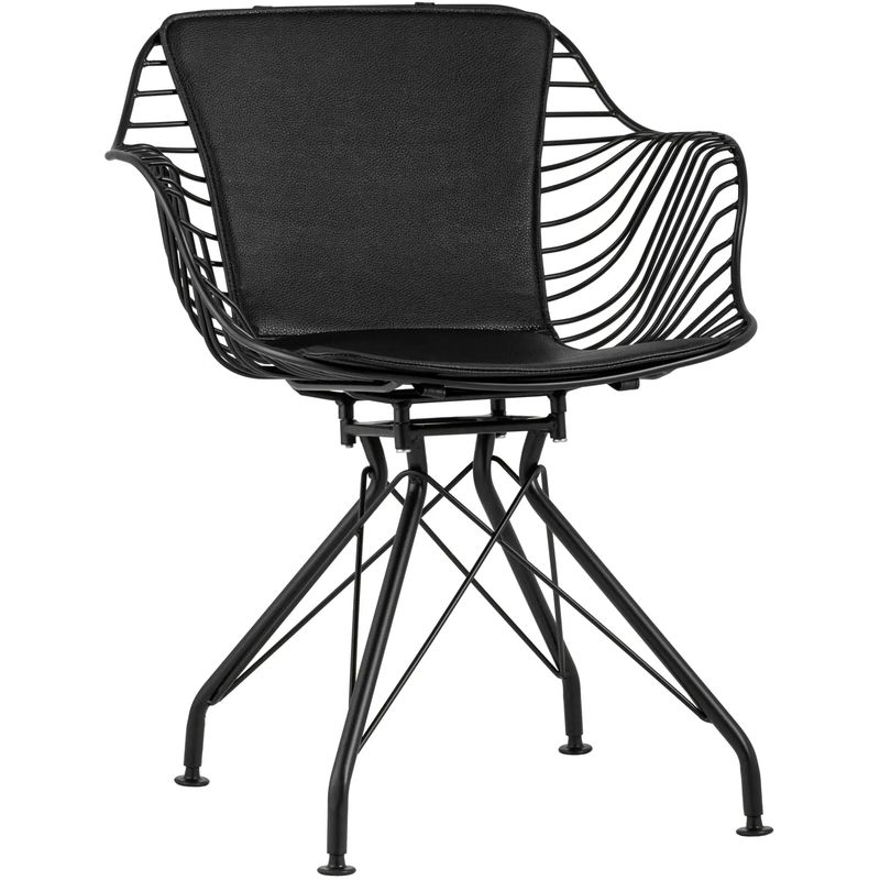 Стул Bertoia с подлокотником Chair Black metal Черный в Нижнем Новгороде | Loft Concept 