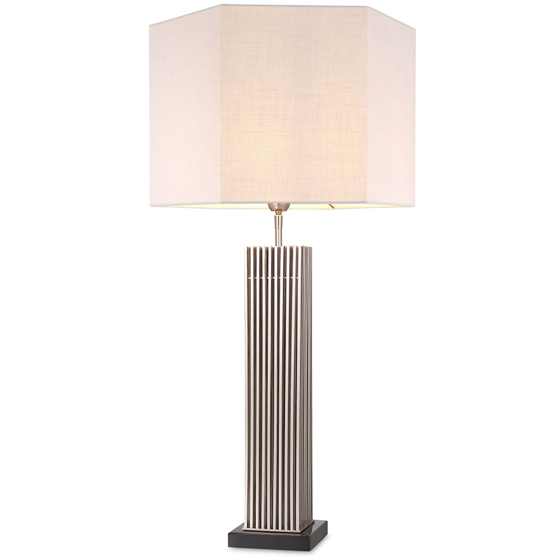 Настольная лампа Eichholtz Table Lamp Viggo Nickel Белый Никель Черный Мрамор Nero в Нижнем Новгороде | Loft Concept 