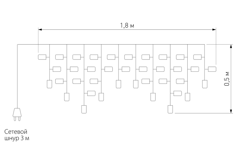 Гирлянда Бахрома с Цветными светодиодами в Нижнем Новгороде
