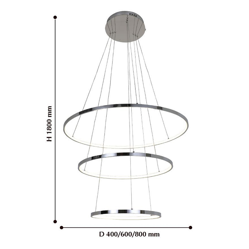 Кольцевая люстра цвета хром из трех колец в Нижнем Новгороде