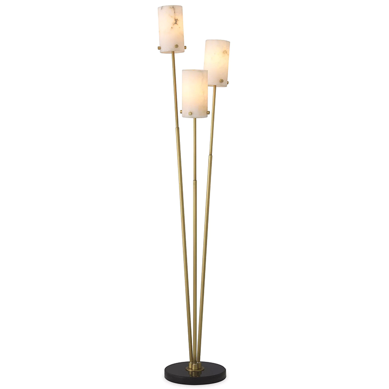 Торшер Eichholtz Floor Lamp Rodolpho Латунь Бежевый Черный Мрамор Nero в Нижнем Новгороде | Loft Concept 