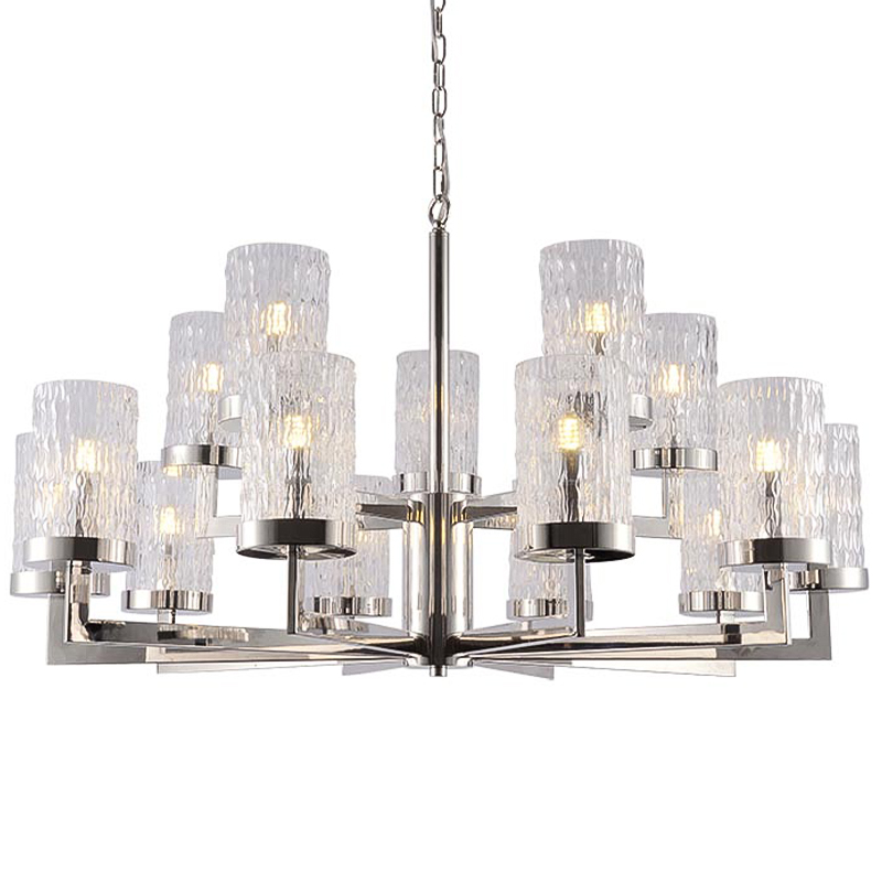 Люстра Estebe Glass Nickel Chandelier 14 Прозрачный Никель в Нижнем Новгороде | Loft Concept 