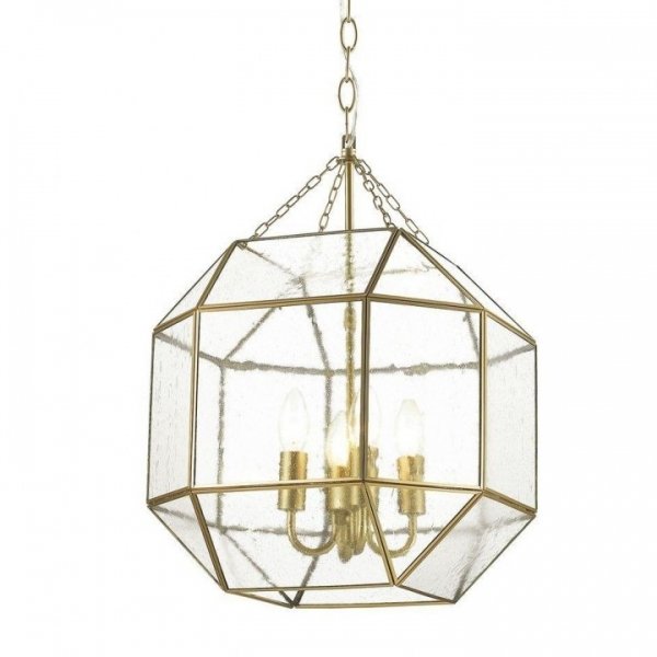 Подвесной светильник Glass & Metal Cage Pendant Gold 4 Глянцевое золото в Нижнем Новгороде | Loft Concept 