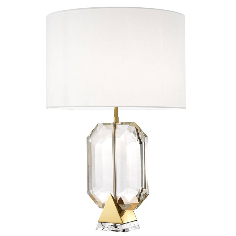 Настольная лампа Eichholtz Table Lamp Emerald Gold & white Белый Глянцевое золото Прозрачный в Нижнем Новгороде | Loft Concept 