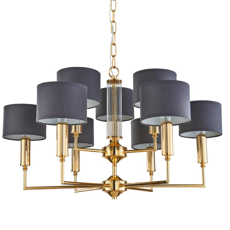 Люстра Laurent Chandelier grey 71 Глянцевое золото Серый Прозрачный в Нижнем Новгороде | Loft Concept 