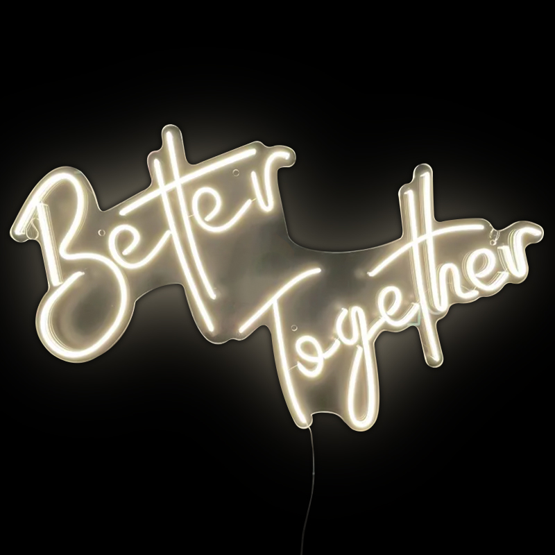 Неоновая настенная лампа Better Together Neon Wall Lamp Желтый Прозрачный в Нижнем Новгороде | Loft Concept 