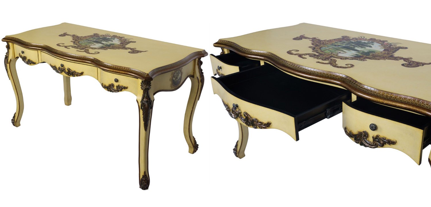 Стол рабочий с тремя ящиками Virgile - фото №1