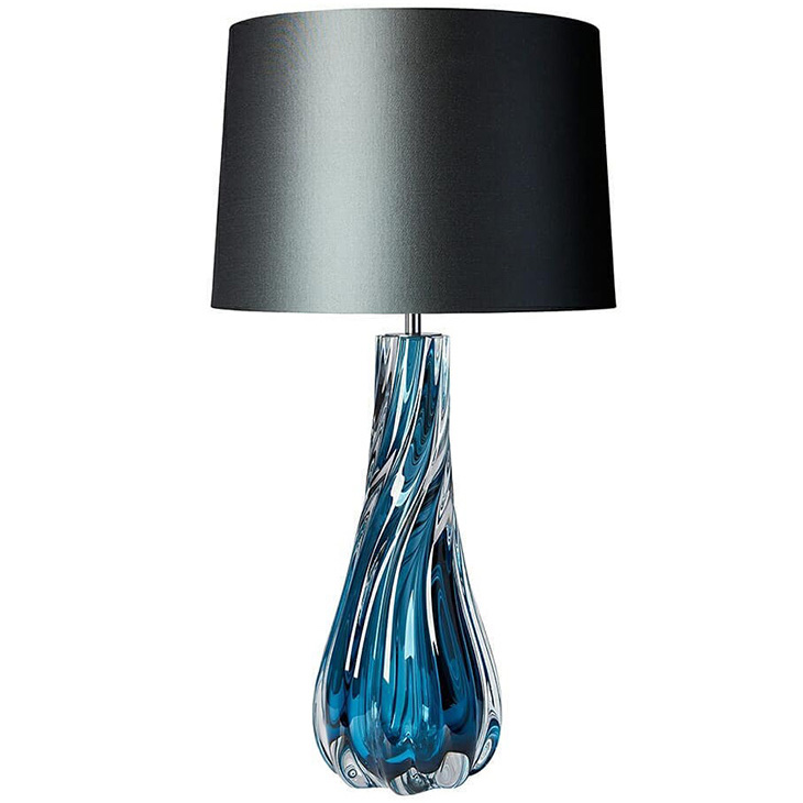 Настольная лампа Naiad Velvet Blue Table Lamp Черный Синий в Нижнем Новгороде | Loft Concept 