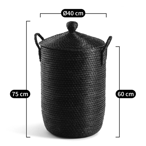 Корзина с крышкой из плетеной рисовой соломы Safiri Wicker Basket в Нижнем Новгороде