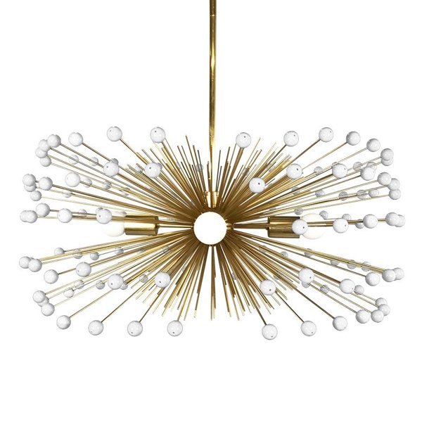 White Beaded Urchin Chandelier Sputnik  Золотой Белый в Нижнем Новгороде | Loft Concept 