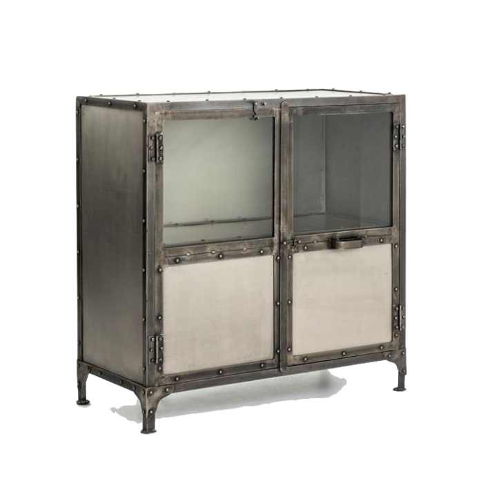 Комод металлический Industrial Steampunk Nickel 2 Door Cabinet  в Нижнем Новгороде | Loft Concept 