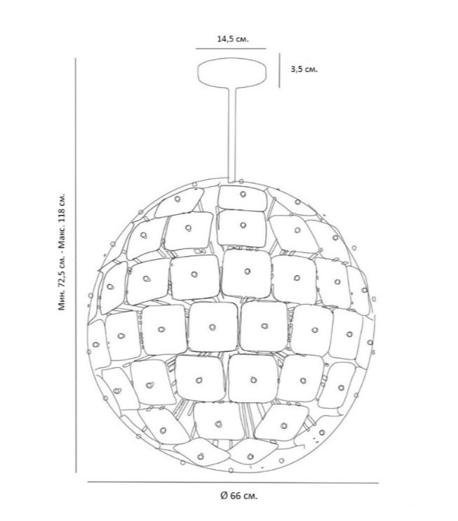 Люстра Sputnik Square Matt Chandelier в Нижнем Новгороде