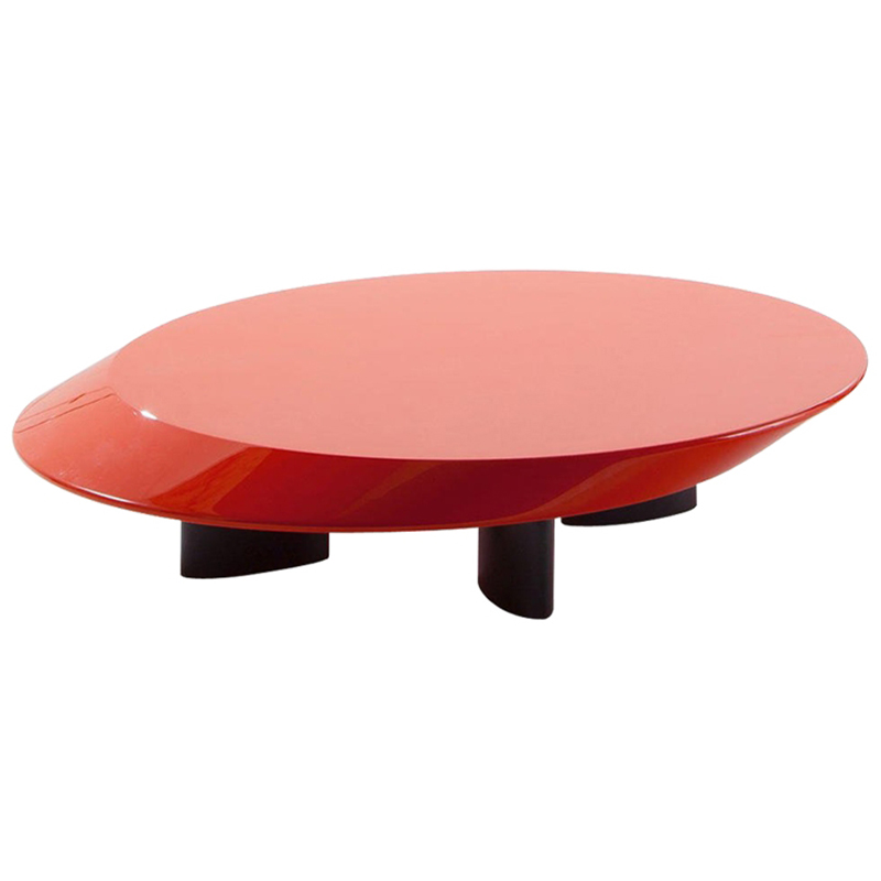 Кофейный стол Ellipse Red Glossy Coffee Table Красный Черный в Нижнем Новгороде | Loft Concept 