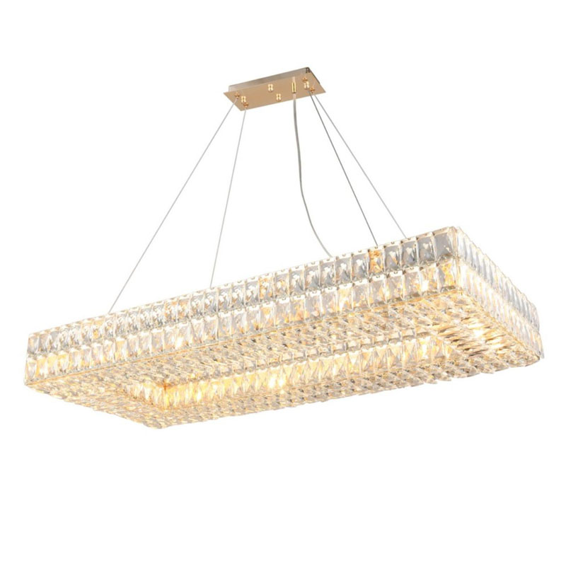 Люстра Crystal Regena Gold Rectangle Chandelier 100 Прозрачный Золотой в Нижнем Новгороде | Loft Concept 