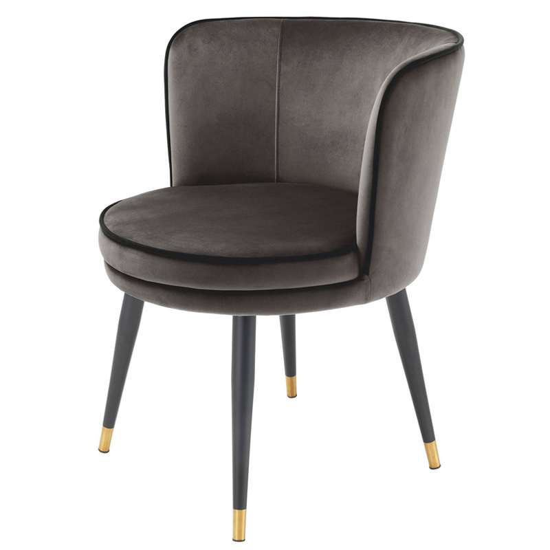 Стул Eichholtz Dining Chair Grenada grey Серый Черный Латунь в Нижнем Новгороде | Loft Concept 