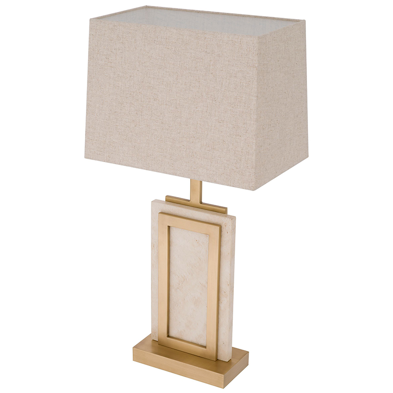 Настольная лампа Eichholtz Table Lamp Murray Travertine Бежевый Латунь в Нижнем Новгороде | Loft Concept 