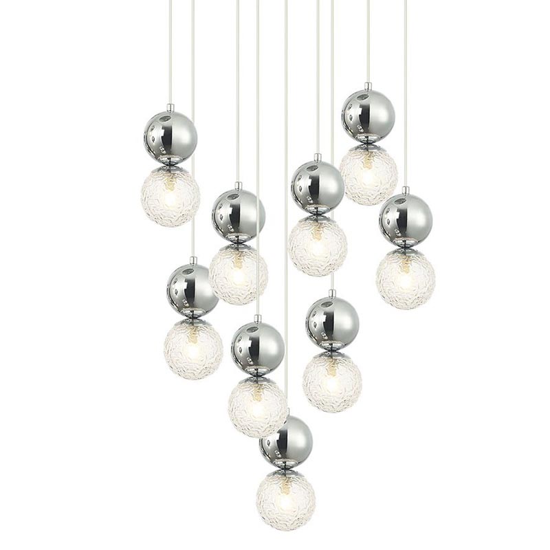 Люстра Lennert Chrome Cascade Chandelier Хром Прозрачное Стекло в Нижнем Новгороде | Loft Concept 