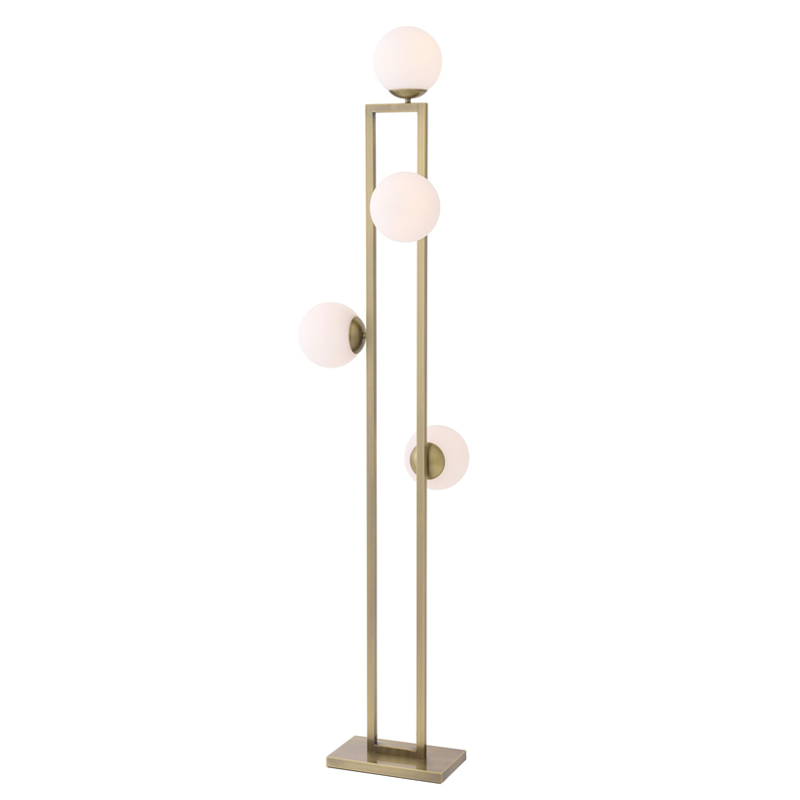 Торшер Eichholtz Floor Lamp Pascal brass Латунь Белый в Нижнем Новгороде | Loft Concept 