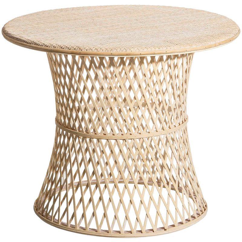 Круглый приставной стол из бамбука Woven Bamboo Side Table Бежевый в Нижнем Новгороде | Loft Concept 