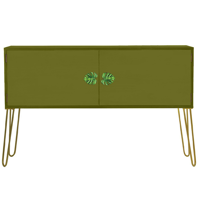 Комод длинный Monstera Green Chest of Drawers Зеленый Оливковый в Нижнем Новгороде | Loft Concept 