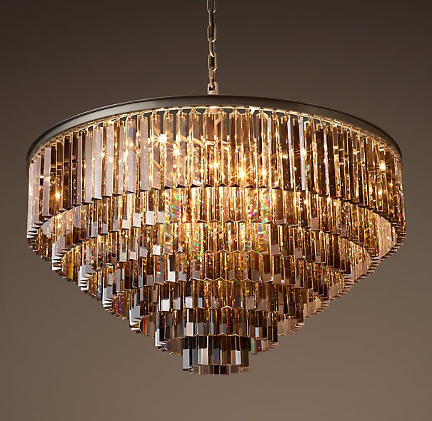 Люстра RH 1920s Odeon Smoke Glass Fringe Chandelier -80, 100 Черный в Нижнем Новгороде | Loft Concept 