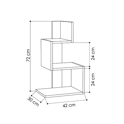 Стол приставной трехъярусный белого цвета ROSIE SIDE TABLE WHITE OAK в Нижнем Новгороде