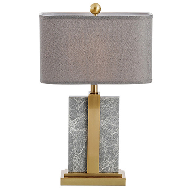 Настольная лампа Marble Brass Grey Table Lamp Серый Латунь в Нижнем Новгороде | Loft Concept 