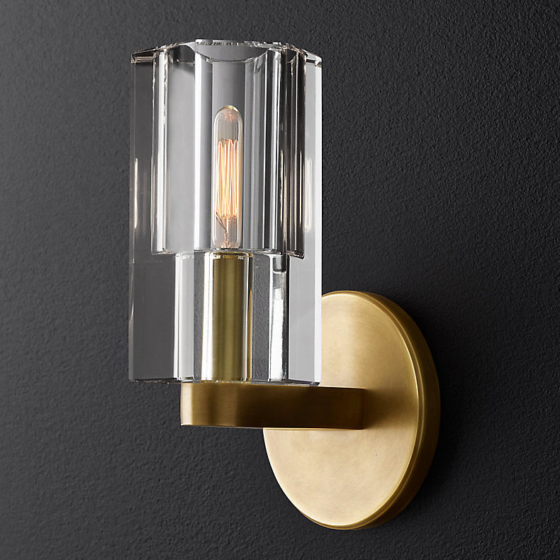 Бра Restoration Hardware Arcachon Single Sconce Прозрачное Стекло Латунь в Нижнем Новгороде | Loft Concept 