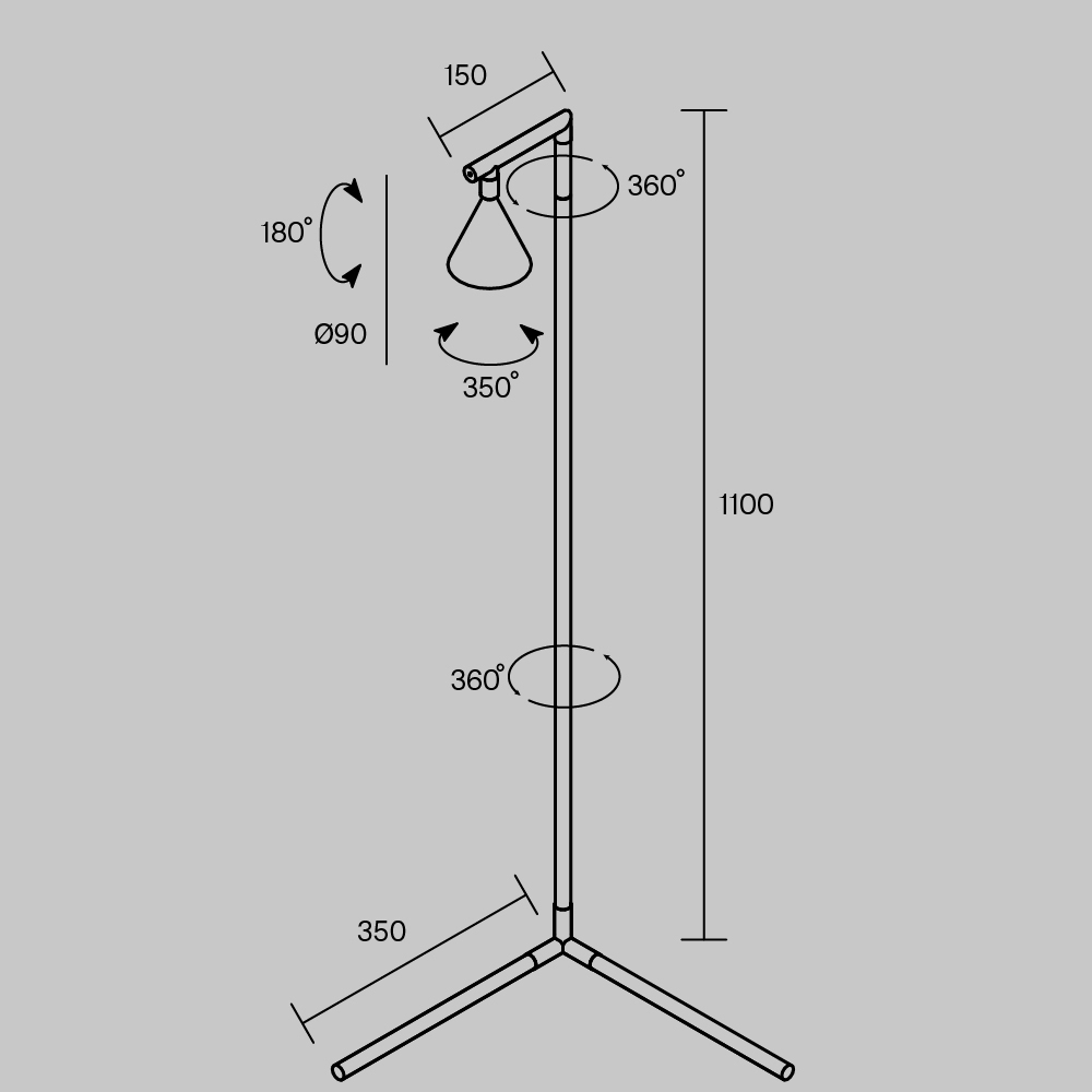 Напольный торшер светодионый Stripe 3000К 20Вт в Нижнем Новгороде
