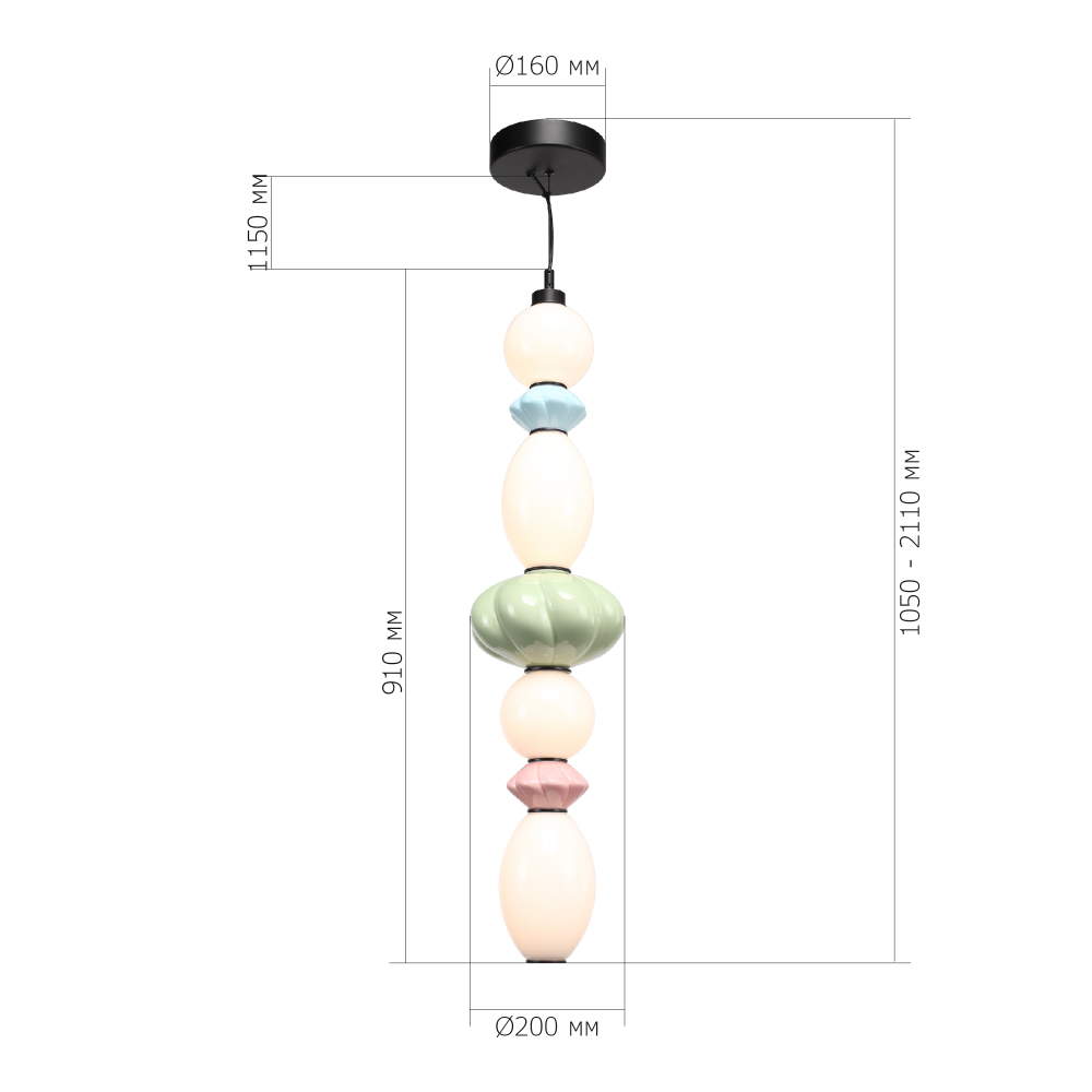 Подвесной светильник фигурный с керамическими элементами 32W LED Fragrant Light в Нижнем Новгороде