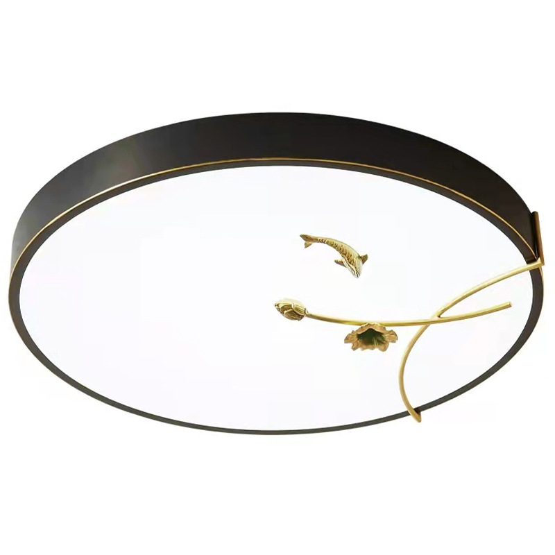 Круглый потолочный светильник Gold Fish Round Ceiling Lamp Black Черный Черный Белый Зеленый в Нижнем Новгороде | Loft Concept 