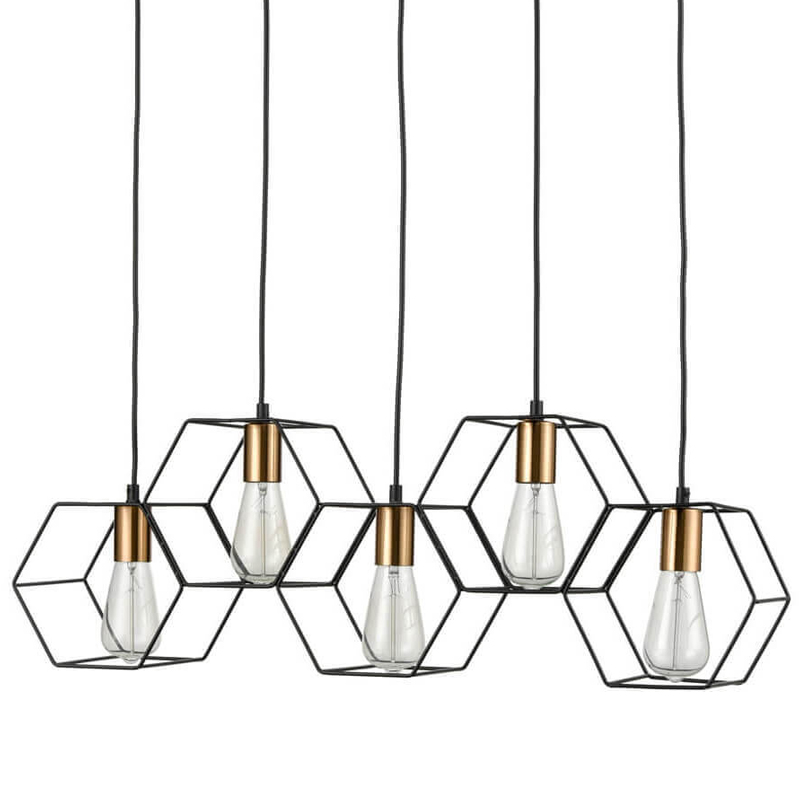 Люстра Loft Wire Cage Pendant 5 Черный в Нижнем Новгороде | Loft Concept 