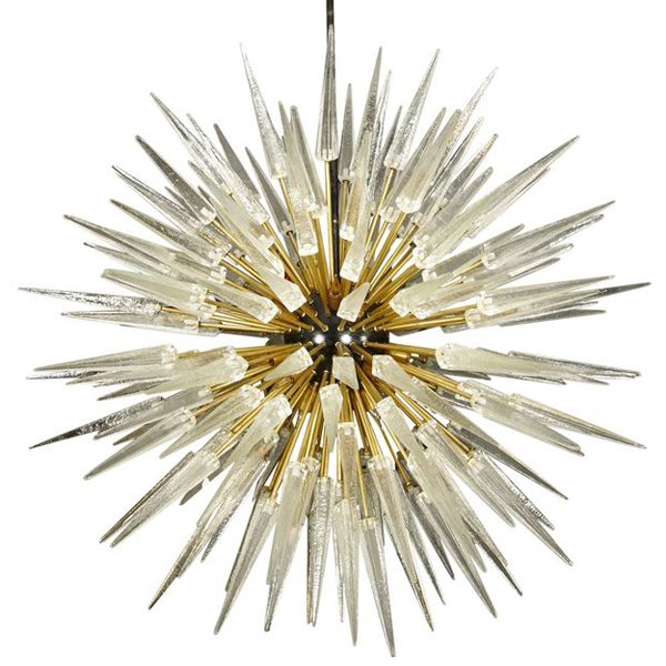 Murano Spike  Sputnik Rock Chandelier Золотой Черный Прозрачное Стекло в Нижнем Новгороде | Loft Concept 