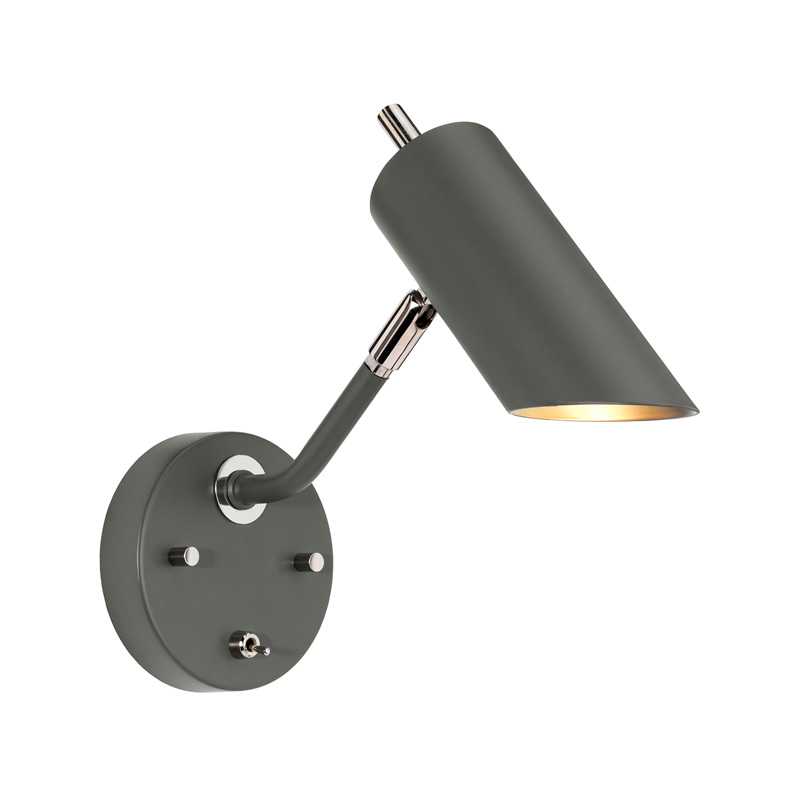 Бра с цилиндрическим плафоном и круглым основанием с выключателем Elstead Lighting Никель Серый в Нижнем Новгороде | Loft Concept 