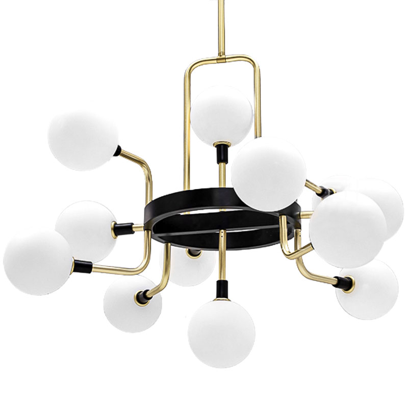 Люстра TECH Lighting Viaggio Chandelier 12 Черный Белый Глянцевое золото в Нижнем Новгороде | Loft Concept 