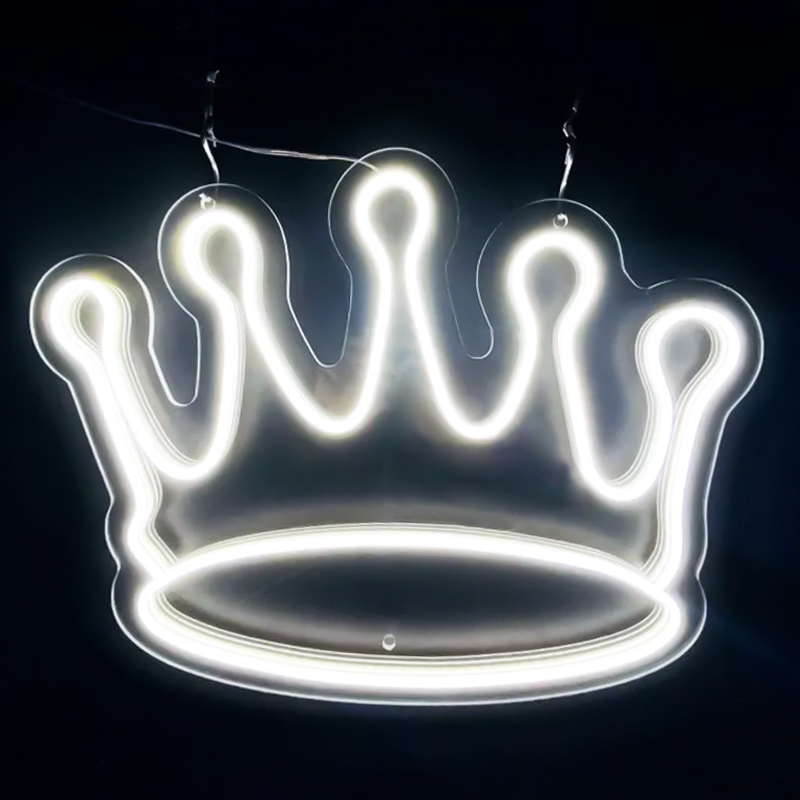 Неоновая настенная лампа Crown Neon Wall Lamp Белый Прозрачный в Нижнем Новгороде | Loft Concept 