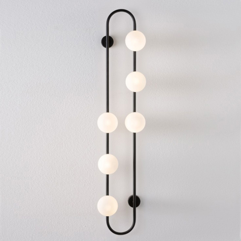 Бра HOOP WALL Lamp Black 6 Черный Белый в Нижнем Новгороде | Loft Concept 